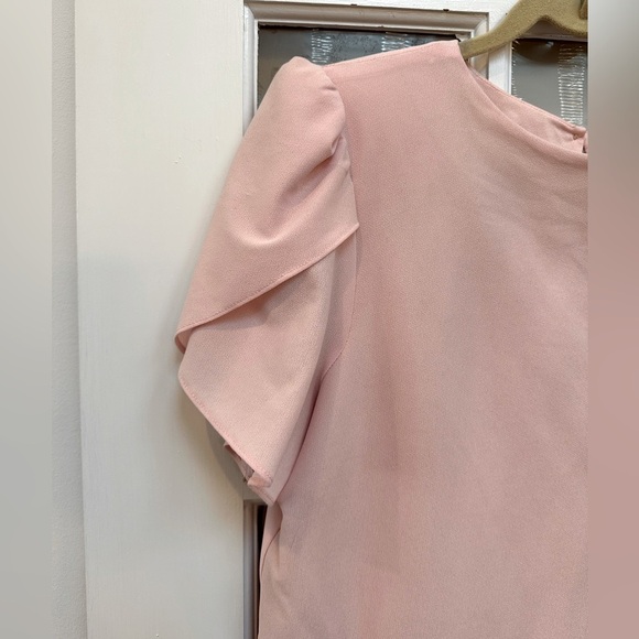 Vintage Boston Maid Light Blush Pink Flapper Ruffle Dress Women’s Size 12 Large - Picture 3 of 11